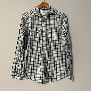 Lacoste Shirt Slim Fit Long Sleeve Plaid Check Gingham Men's Size 38